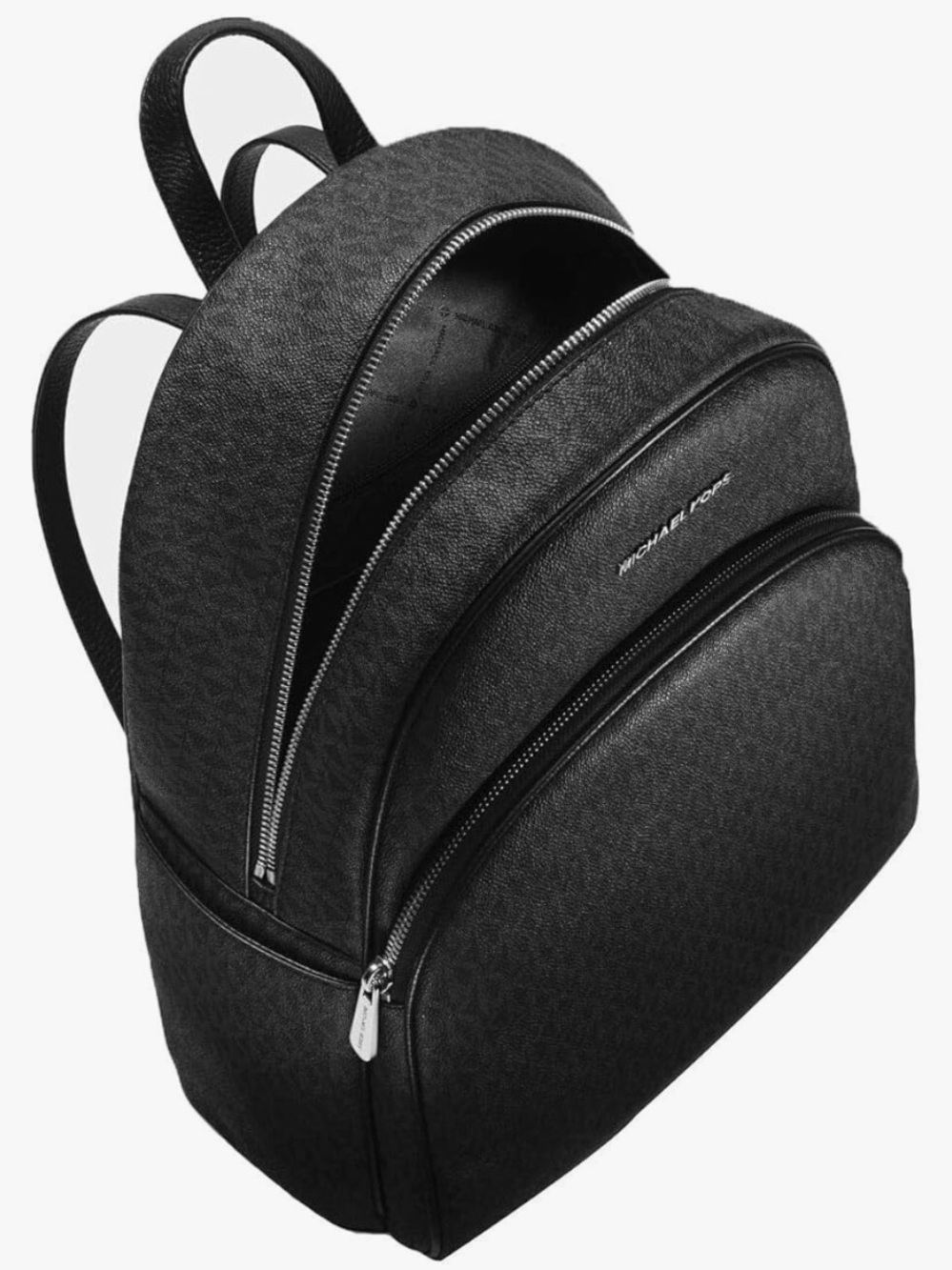 Michael Kors Black Abbey Jet Set Leather Backpack